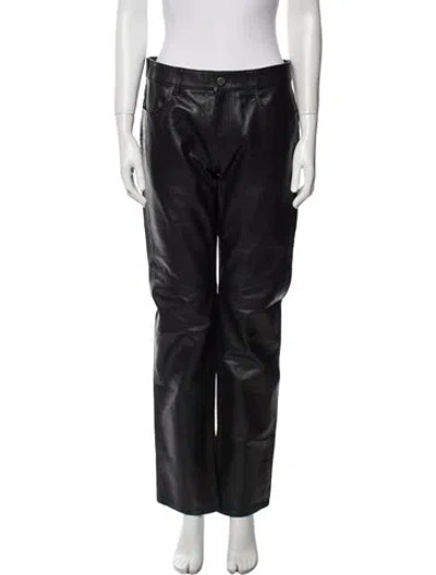 Pre-owned Re/done Leather Straight Leg Pants W/ Tags In Green