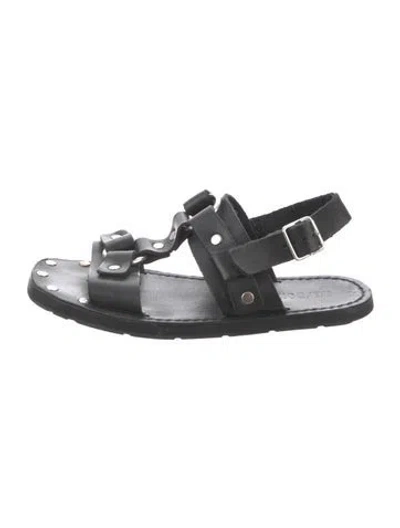 Pre-owned Re/done Leather Studded Accents Sandals In Black
