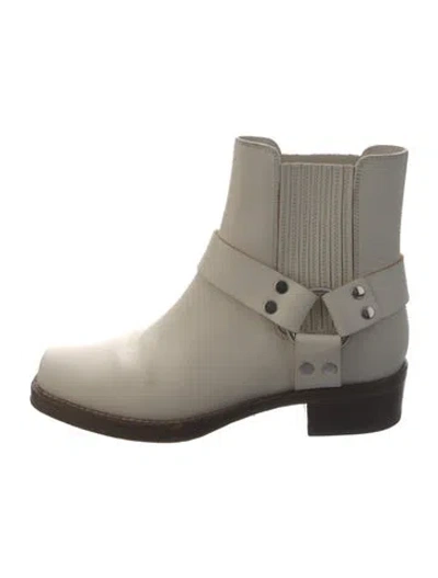Pre-owned Re/done Leather Western Boots In White