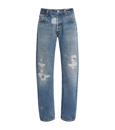 Re/done Re-done Levi's Mica Low-rise Straight Jeans In Blue