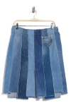 Re/done Levis Striped Denim Skirt In Blue