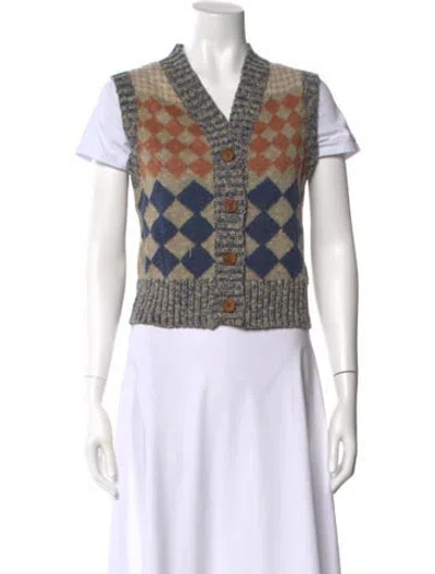 Pre-owned Re/done Linen Printed Sweater In Neutral