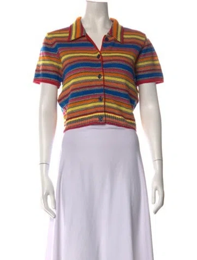 Pre-owned Re/done Linen Striped Sweater In Black/pink