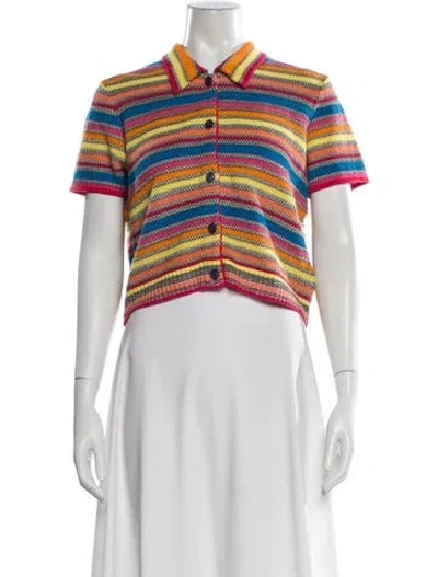 Pre-owned Re/done Linen Striped Sweater In Blue