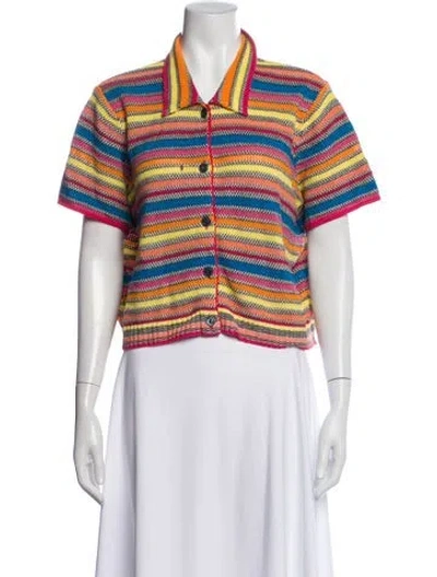 Pre-owned Re/done Linen Striped Sweater In Multi