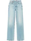 Re/done Logo-patch Cotton-blend Straight-leg Jeans In Blue