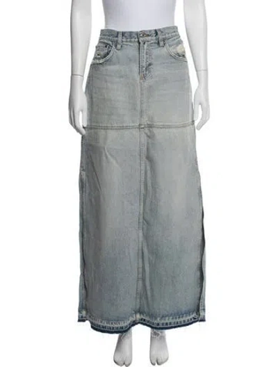 Pre-owned Re/done Long Skirt In Blue