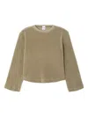 Re/done Long Sleeve Boxy Tee Olivos In Green