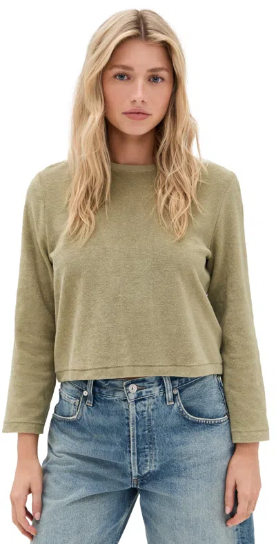 Re/done Long Sleeve Boxy Tee Olivos