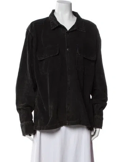 Pre-owned Re/done Long Sleeve Button-up Top In Gray