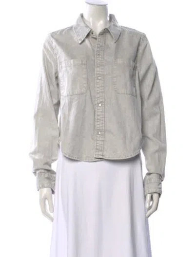 Pre-owned Re/done Long Sleeve Button-up Top In Gray