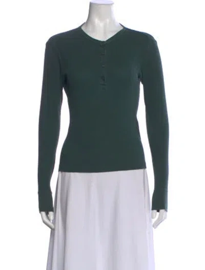 Pre-owned Re/done Long Sleeve Button-up Top In Green