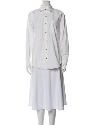 Pre-owned Re/done Long Sleeve Button-up Top W/ Tags In White