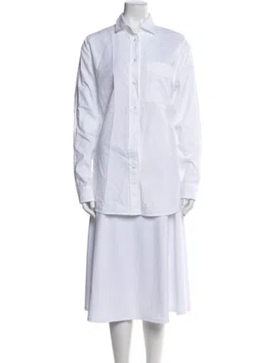 Pre-owned Re/done Long Sleeve Button-up Top In White