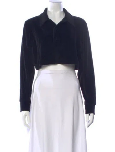 Pre-owned Re/done Long Sleeve Crop Top In Blue