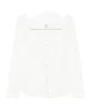Re/done Olivia Press-stud Top In White