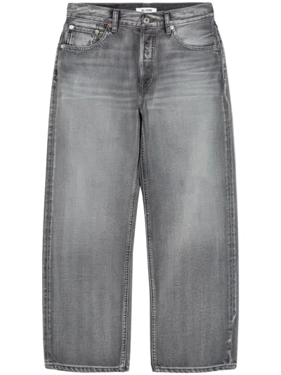 Re/done Loose Crop Jeans In Grey