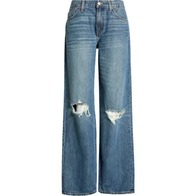 Re/done Loosie High Waist Wide Leg Jeans In Blue