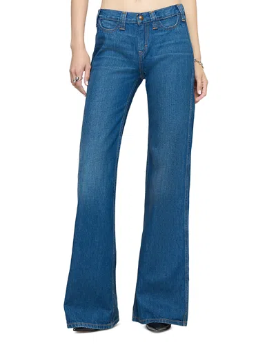 Re/done Lou Low Rise Wide Leg Jeans In Reverb In Blue
