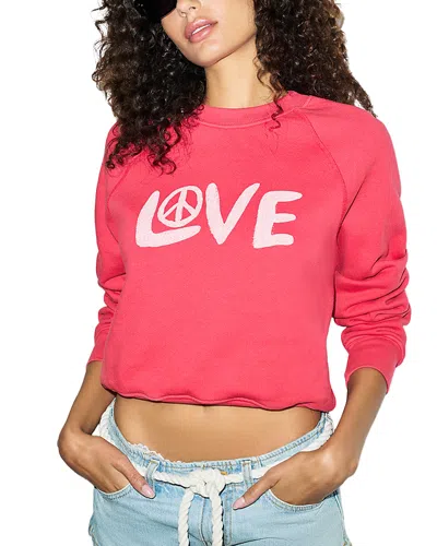 Re/done Love And Peace Classic Crewneck Sweatshirt In Red