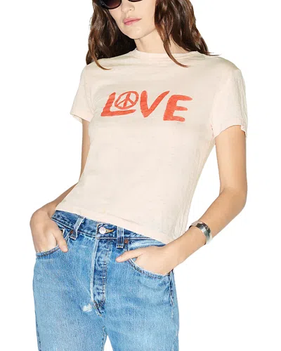 Re/done Love And Peace Classic Crewneck Tee In Neutral