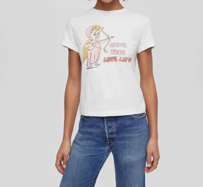 Re/done Love Life Classic Tee In Vintage White