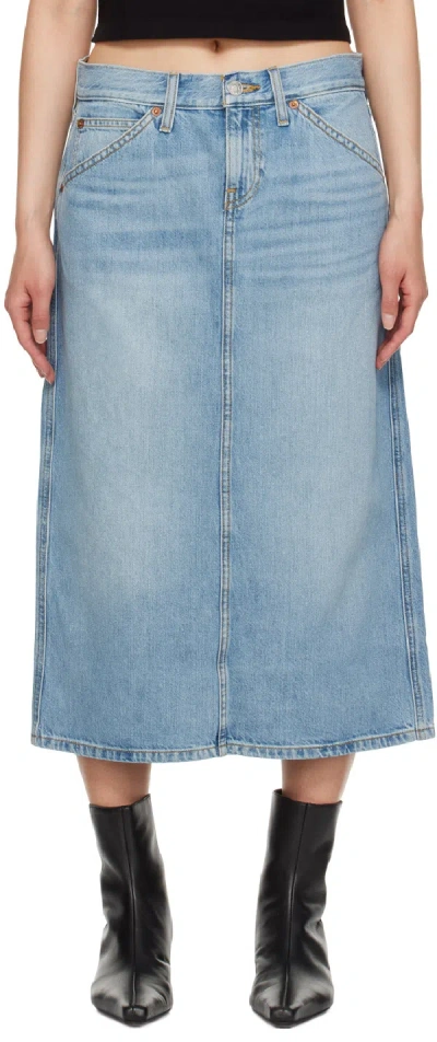 Re/done Low Rider Midi Denim Skirt