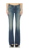 Re/done Low Rise Micro Boot Jeans In Blue
