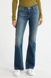 Re/done Low Rise Micro Bootcut Jeans In Blue