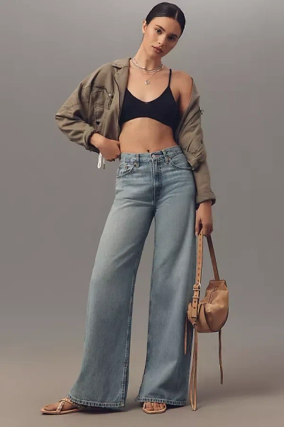 Re/done Low-rise Wide-leg Jeans In Blue