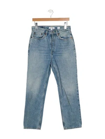 Pre-owned Re/done Low-rise Straight Leg Jeans In Blue