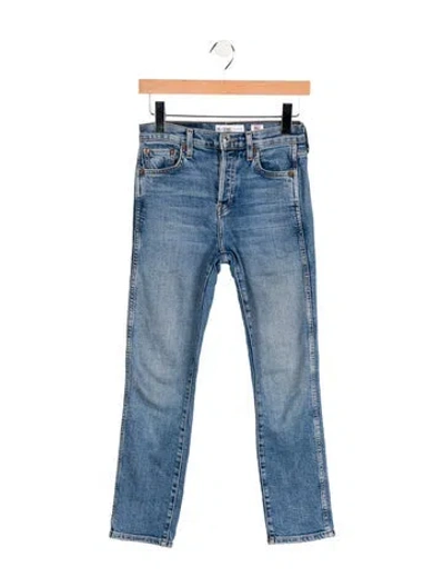 Pre-owned Re/done Low-rise Straight Leg Jeans In Blue