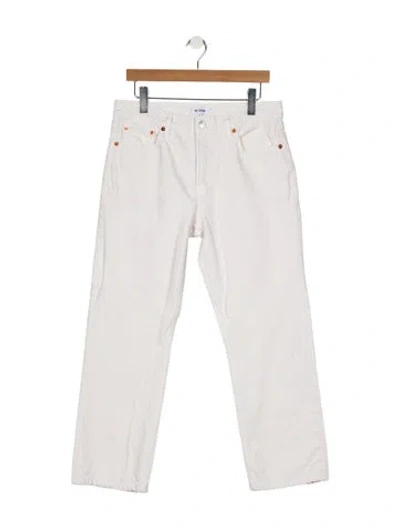 Pre-owned Re/done Low-rise Straight Leg Jeans In White