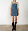 Re/done Margo Mini Dress In Blue Mere