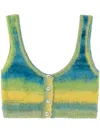 Re/done Marl-knit Cropped Bra In Grnspcdye