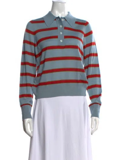 Pre-owned Re/done Merino Wool Striped Sweater In Blue