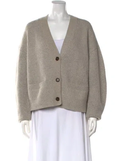 Pre-owned Re/done Merino Wool V-neck Sweater In Gray