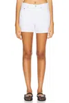 Re/done Mid Rise Boy Short In White In White