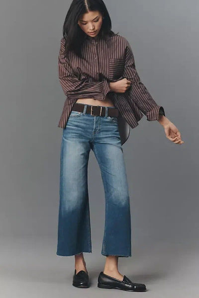 Re/done Mid-rise Crop Wide-leg Jeans In Blue
