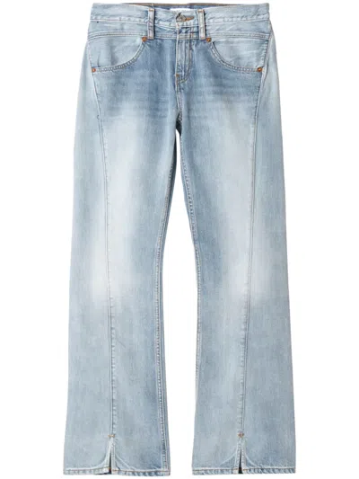 Re/done Mid-rise Flared Jeans In Blue