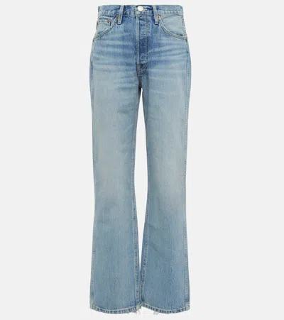 Re/done Mid-rise Straight-leg Jeans In Blue