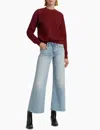 Re/done Mid-rise Stretch Wide-leg Crop Jeans In Undertow In Blue