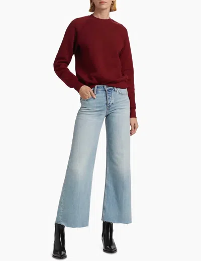 Re/done Mid-rise Stretch Wide-leg Crop Jeans In Undertow In Blue