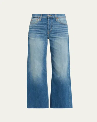 Re/done Mid-rise Wide-leg Ankle Jeans In Blue