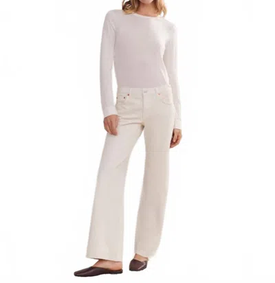 Re/done Mid Rise Wide Leg Crop In Vintage White