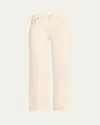 Re/done Mid-rise Wide-leg Crop Jeans In Neutral