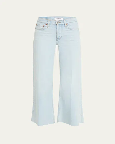 Re/done Mid-rise Wide-leg Crop Jeans In White