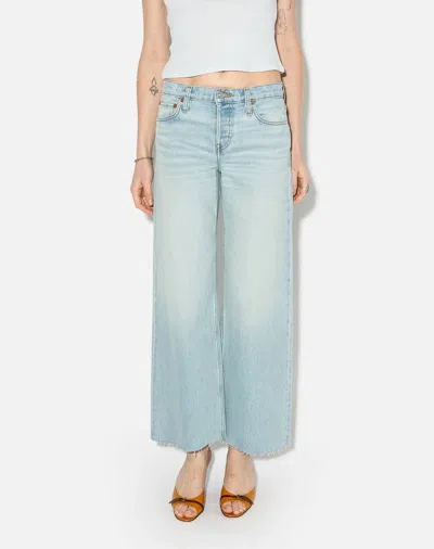 Re/done Mid Rise Wide Leg Crop Jeans In Silver Springs In Multi