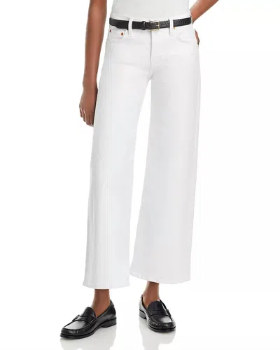 Re/done Mid Rise Wide Leg Crop Jeans In Wihte