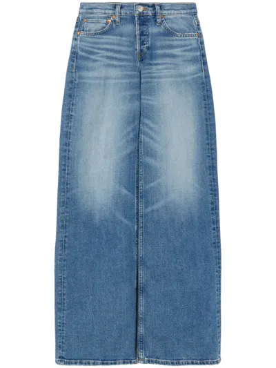 Re/done Mid-rise Wide-leg Jeans In Blue